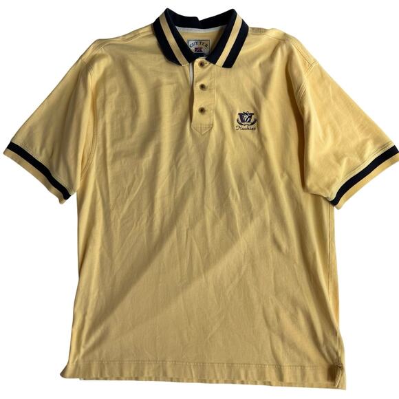 Vintage Cutter & Buck WA Huskies Yellow Polo Men’s XXL 100% Cotton - Picture 1 of 8